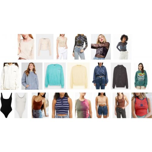 Urban Outfitters wholesale apparel store stock WINTER TOPS 50pcs.
